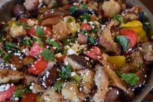 Tomato panzanella with Oak and Swan Sourdough